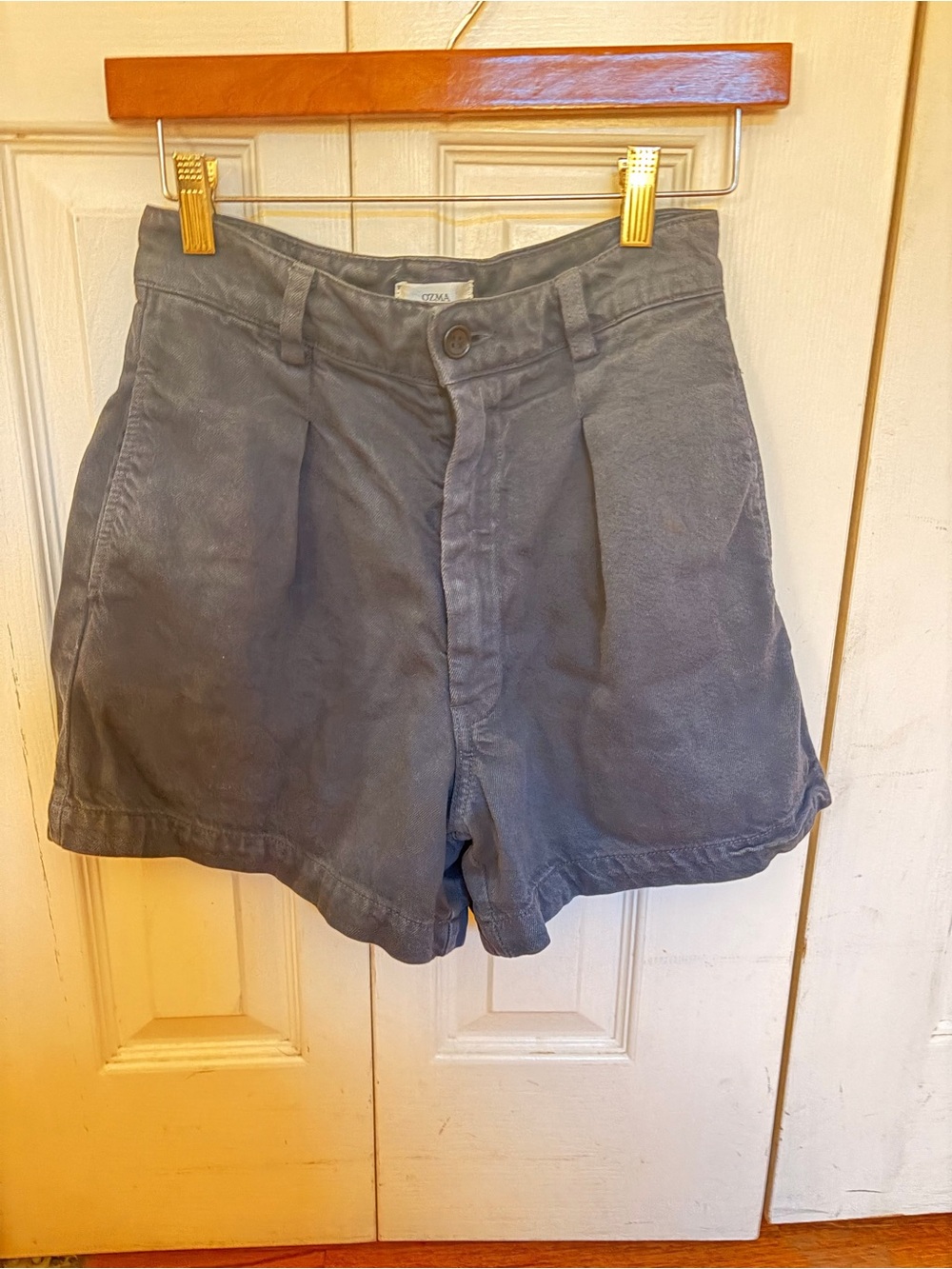 High-Waist Blue Women’s Cotton Shorts